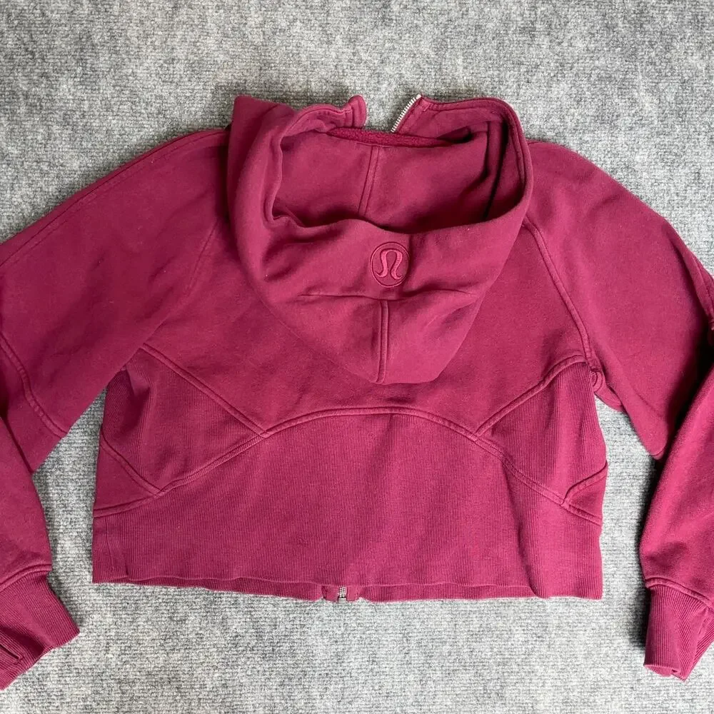 Lululemon Oversized Scuba Full Zip Hoodie Sweatshirt Pomegranate Red Size S/XS